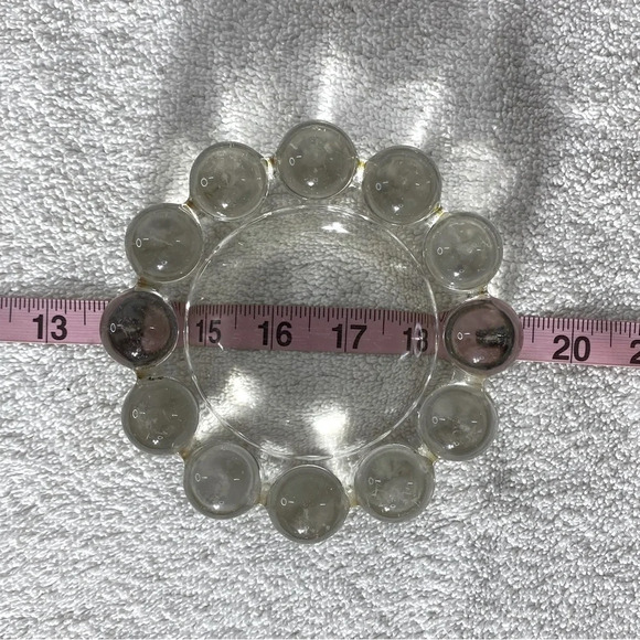Vintage Clear Glass Bubble  Edge Ashtray Trinket Dish - Picture 13 of 14